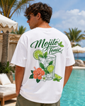 Mojito Tonic Tee alb, tricou oversized Armedy Society cu grafica mojito pe spate